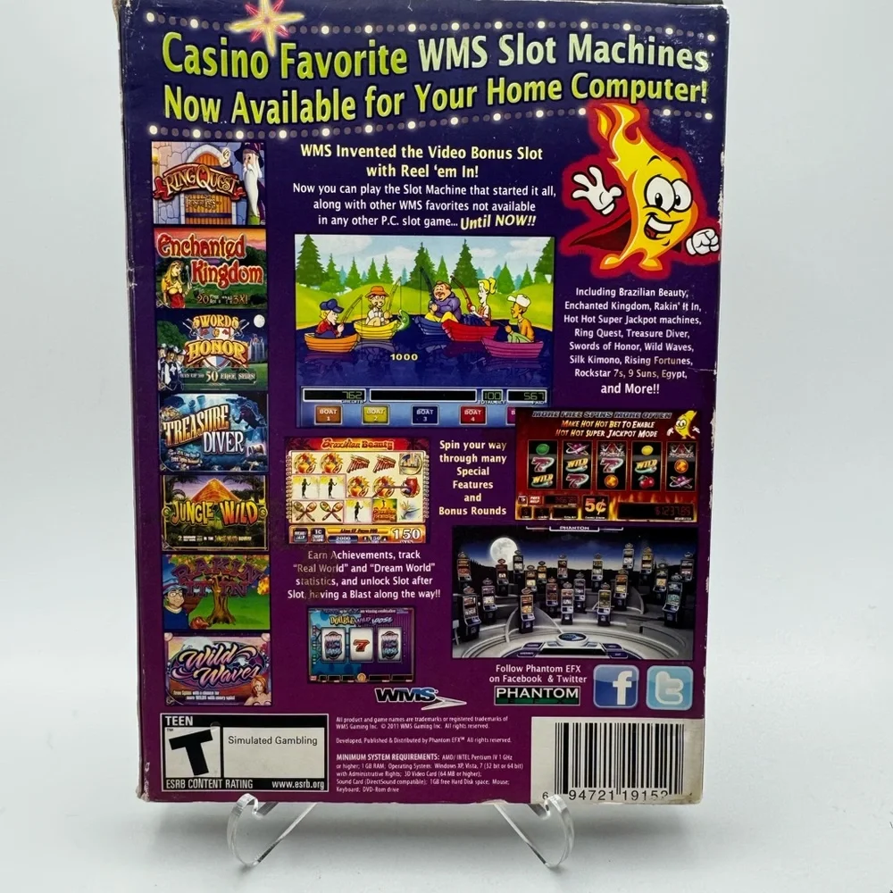 WMS Reel 'Em In Classic Slots DVD Casino Game for PC Windows 2011 CIB Untested